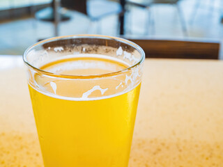 Close up shot of a cold beer