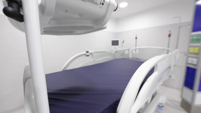 Corridors, instruments and machinery of newly opened hospitals.
