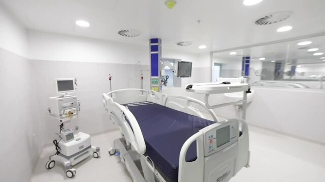 Corridors, instruments and machinery of newly opened hospitals.