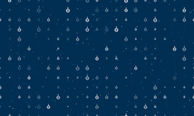 Naklejka na ściany i meble Seamless background pattern of evenly spaced white agender symbols of different sizes and opacity. Vector illustration on dark blue background with stars