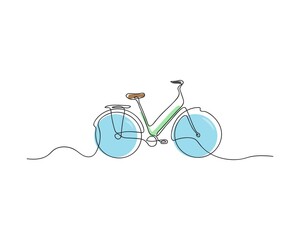 One line bicycle. Single line art. Bicycle illustration
