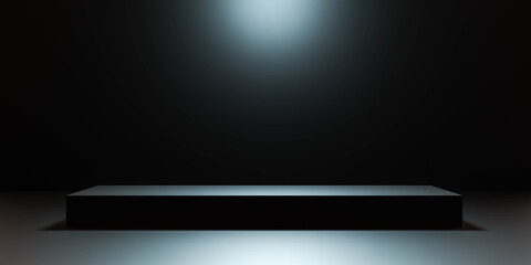 dark futiristic modern product showcase with spot lighting 3d render illustration