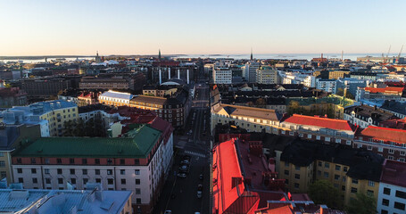quiet Fredrikinkatu street, in Helsinki