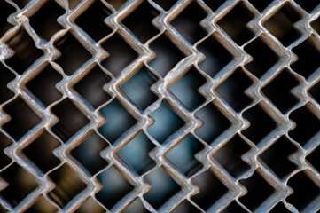 Metal grill zig zag abstract pattern