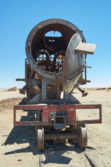 Abandoned train on railway.