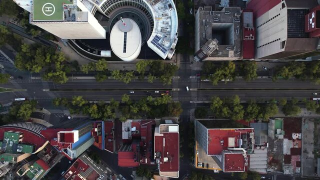 TOP VIEW MEXICO STREET DRONE