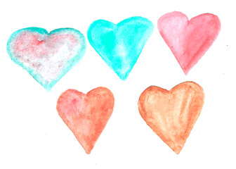 Obraz na płótnie Canvas Heart watercolor background illustration element 