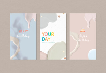 Happy Birthday Pastel Layout Collection