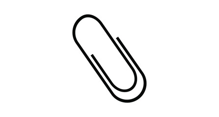 simple black and white paper clip icon