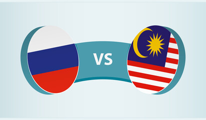 Russia versus Malaysia, team sports competition concept.