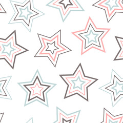 Stars seamless pattern. Design for fabric, wrapping paper, background, wallpaper. Vector.