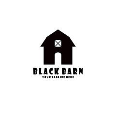 Fototapeta premium black barn vintage logo vector illustration design