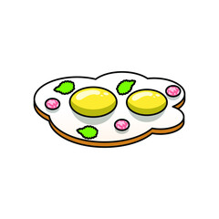 Abstract Omelette Fast Food Cartoon Icon Illustration Symbol Logo Food Flat Vector Design Style