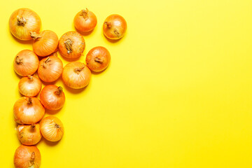 easter eggs on a yellow background