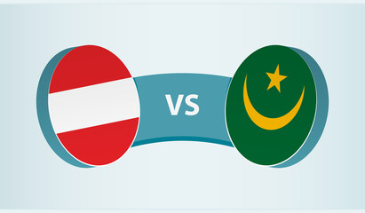 Austria versus Mauritania, team sports competition concept.