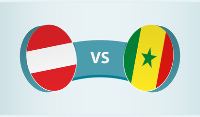 Austria versus Senegal, team sports competition concept.