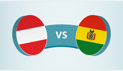 Austria versus Bolivia, team sports competition concept.