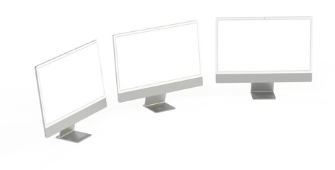 Workspace blank screen desktop computer, Mockup computer