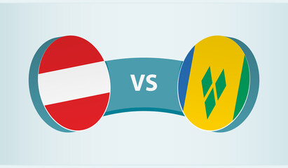 Austria versus Saint Vincent and the Grenadines, team sports competition concept.