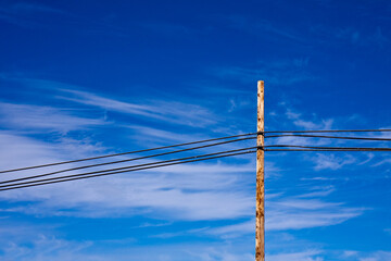 Power Lines against a Beautiful Sky