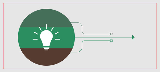 Bulb icon in Rounded circle with circuit line arrow Brain bulb idea bulb Vector icon, which can easily modify or edit line icon vector, isolated on color background Idea sign, solution, thinking 