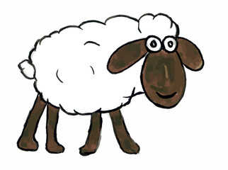 Illustration d'un mouton façon cartoon