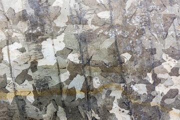Old and damaged sheet metal coated with zinc, close up view