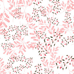 Floral seamless pattern. Hand drawn flowers. Vector background. Fashion print.