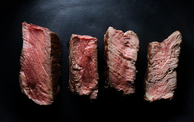 Cortes de carne en sus diferentes cocciones