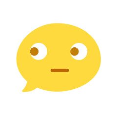 Vector round isolated emoticon emoji on white background. A symbol of perplexity, observation, idea, thought. Popular chat element. Fashionable, flat, cartoonish. Dialogue bubble, cute dialog box.