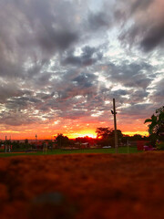Obraz premium sunset over the city