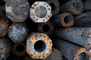 Stack of the concrete poles