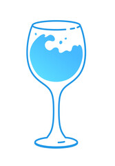 Vector illustration of wine glass with water