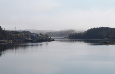 fog on the lake