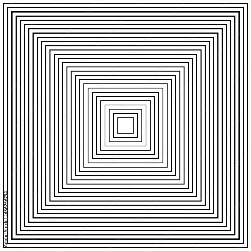 Poster squares in one. vector black border squares perspective.