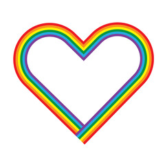 Heart shape rainbow in white background, lgbt, pride,