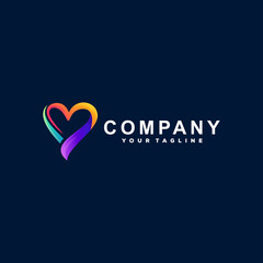 love color gradient logo design