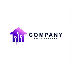 house color gradient logo design