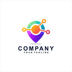 pin color gradient logo design