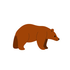 Fototapeta na wymiar Cute bear - cartoon animal character. Vector illustration in flat style isolated on white background.