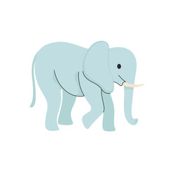 Cartoon elephant - cute character for children. Vector illustration in cartoon style.