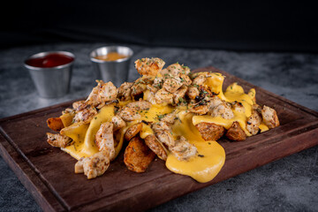 Great gajo fries with chicken and cheese