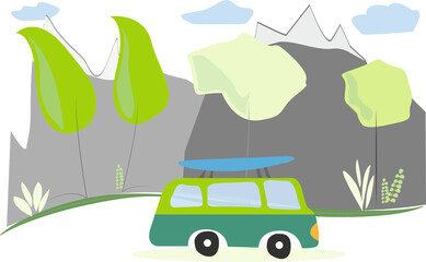 Ökologisch Camping in der Natur mit E-Mobilität in den Bergen