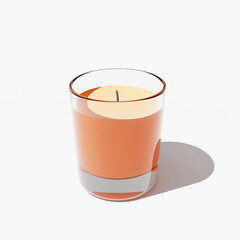 Candle For Branding And Mock up, 3d render illustration. Burning candle isolated. Candle 3d rendering.