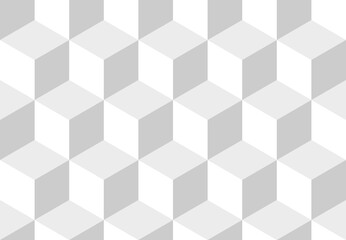 Geometric gray and white seamless cube pattern background. Vector illustration in EPS 10.