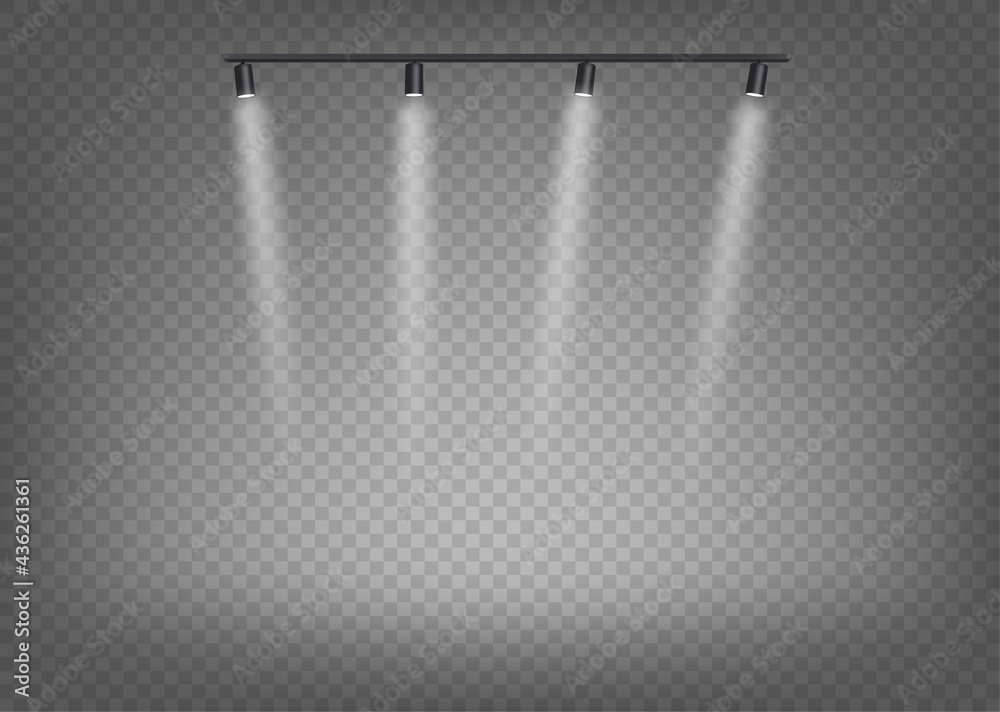 Poster spotlight projectors isolated on transparent background
