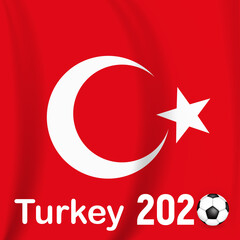 Football game background Turkey with flag. Championship. Vector Illustration