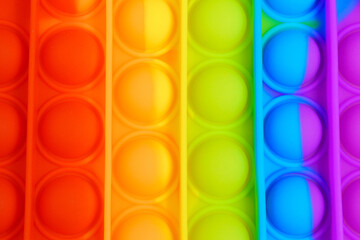 Close up pop it fidget toy. Instrument for fine motoric skils.