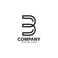 Initial letter mark b logo design isolated on white background