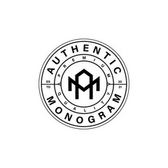 Monogram letter mark am logo design isolated on white background